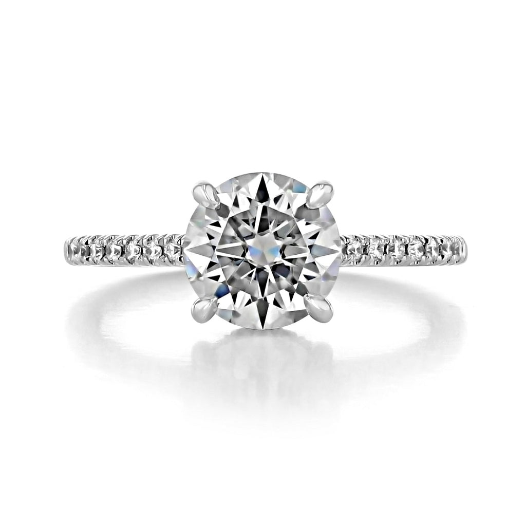 1.5CT Round Cut Hidden Halo Moissanite Engagement Ring