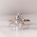2.0 CT Pear Cut Moissanite Solitaire Engagement Ring