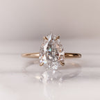 2.0 CT Pear Cut Moissanite Solitaire Engagement Ring