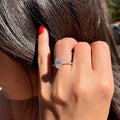 1.33 CT Oval Cut Pave Style Moissanite Engagement Ring