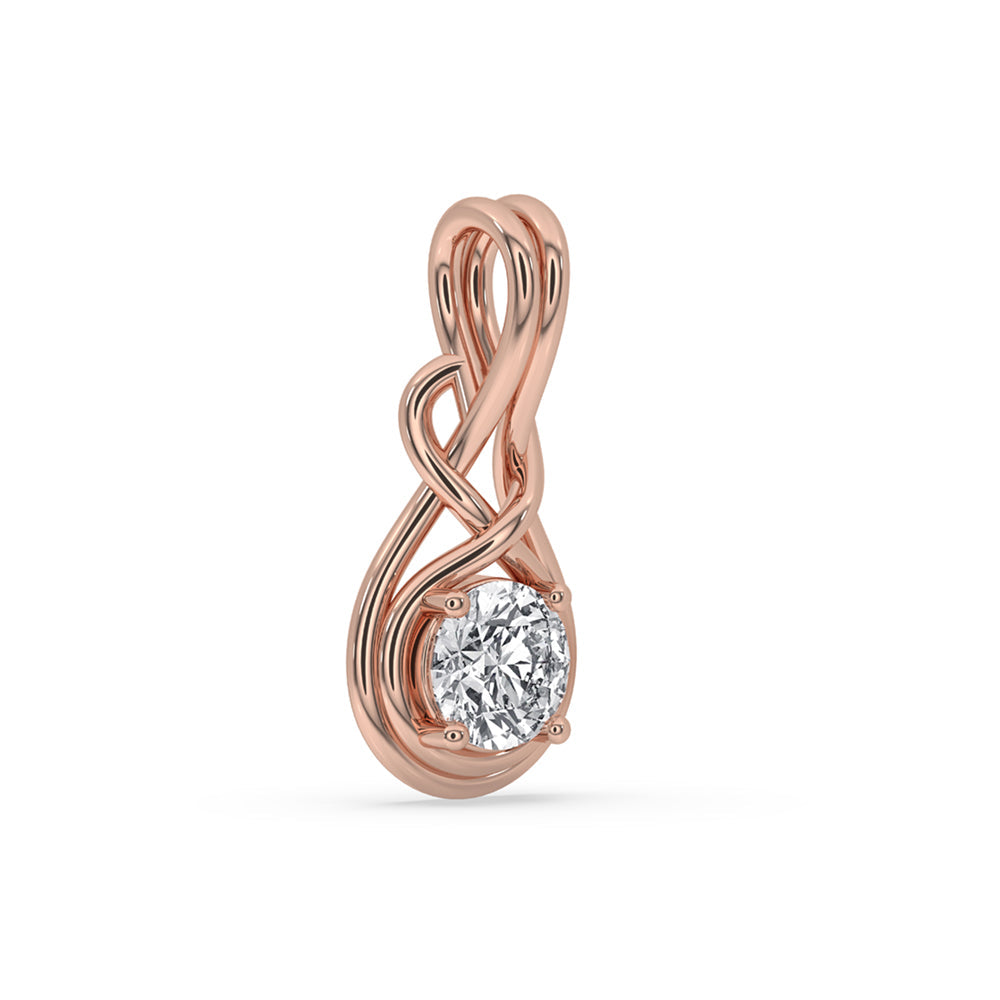 Round Diamond Pendant - Rose Gold Immagine secondaria del prodotto