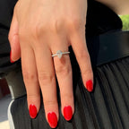 0.94 CT Pear Cut Moissanite Pave Style Engagement Ring