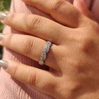 Round Diamond Half Eternity Twisted Wedding Band