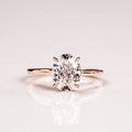 2.0 CT Oval Moissanite Solitaire Engagement Ring With Hidden Halo Setting