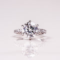 2.50 CT Round Moissanite Pave Setting Engagement Ring