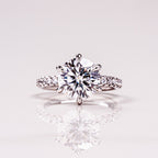 2.50 CT Round Moissanite Pave Setting Engagement Ring