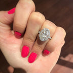 1.91 CT Oval Cut Moissanite Halo Engagement Ring