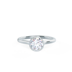 1.5 CT Round Cut Moissanite Bezel Engagement Ring