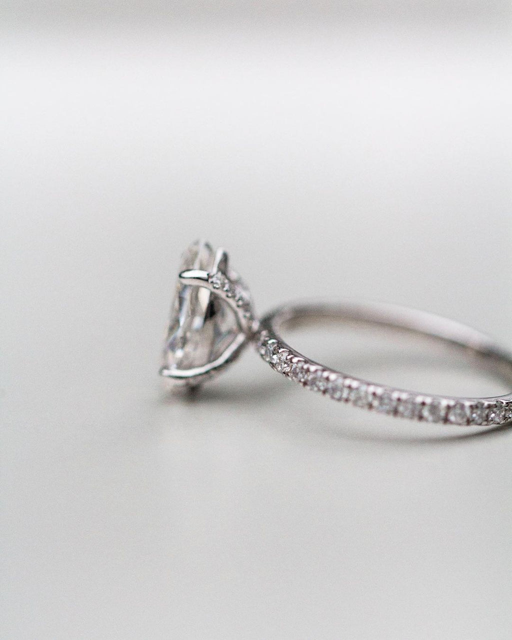 2.0 CT Marquise Cut Pave Style Moissanite Engagement Ring
