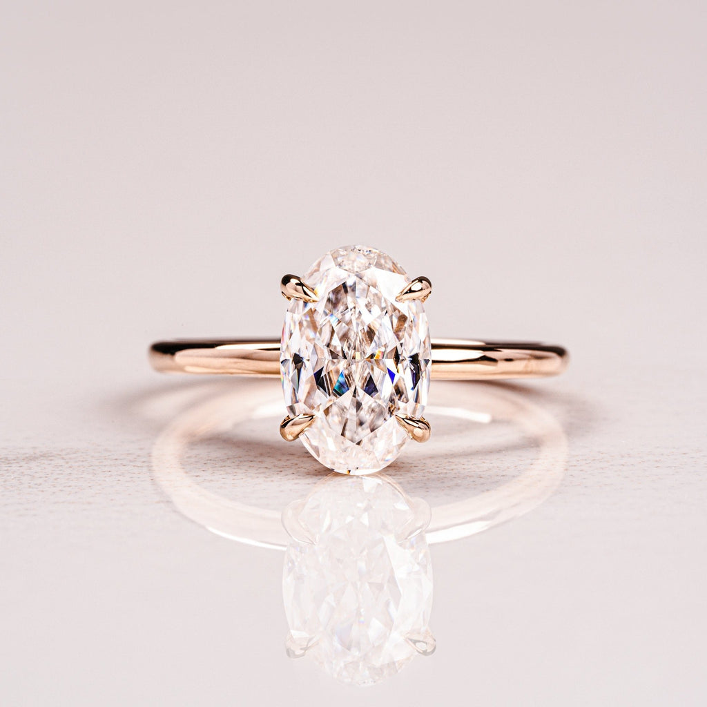 5.0 CT Oval Cut Moissanite Solitaire Engagement Ring