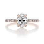 1.33CT Oval Cut Hidden Halo Moissanite Engagement Ring
