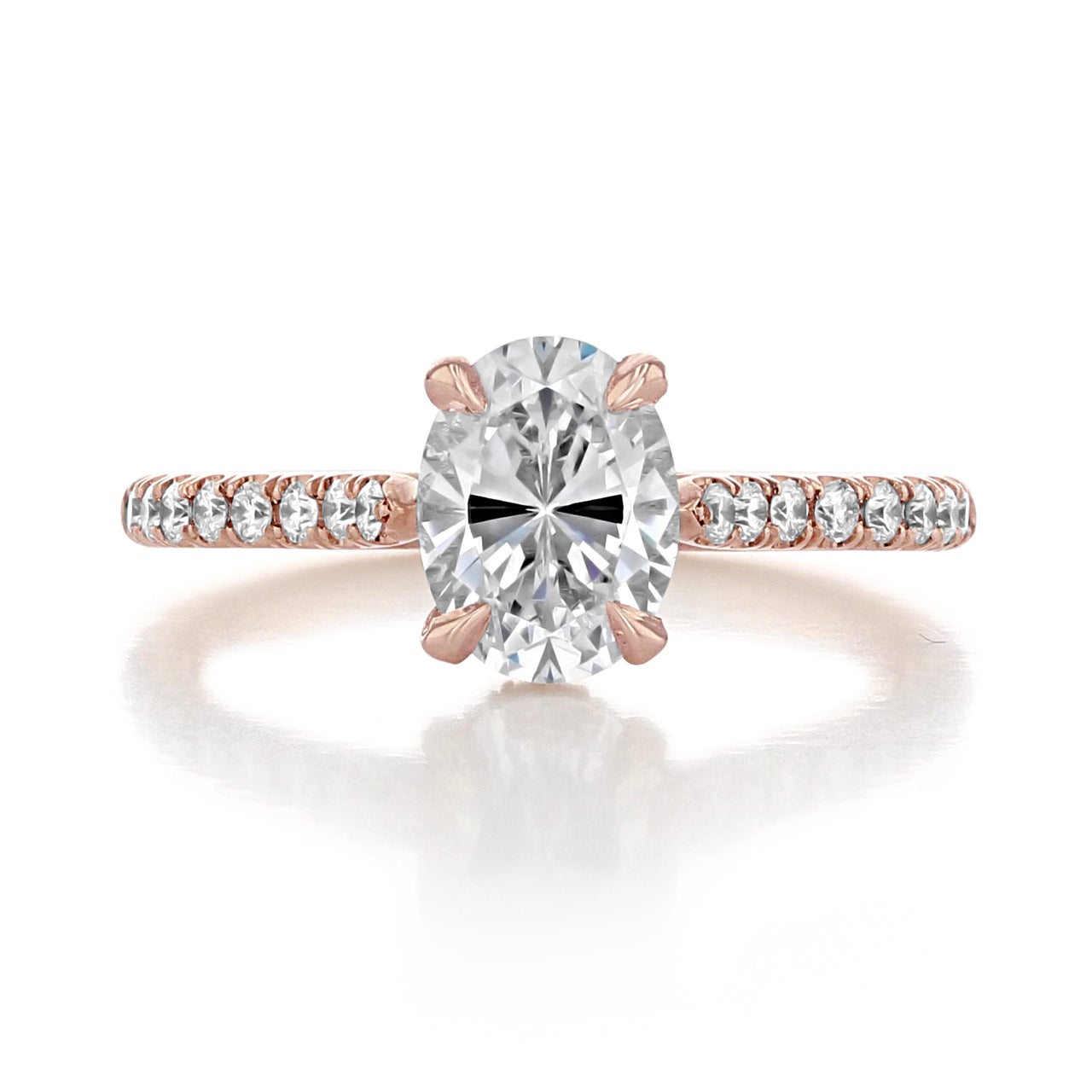 1.33CT Oval Cut Hidden Halo Moissanite Engagement Ring