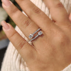 Oval Cut Moissanite Bypass Engagement Ring