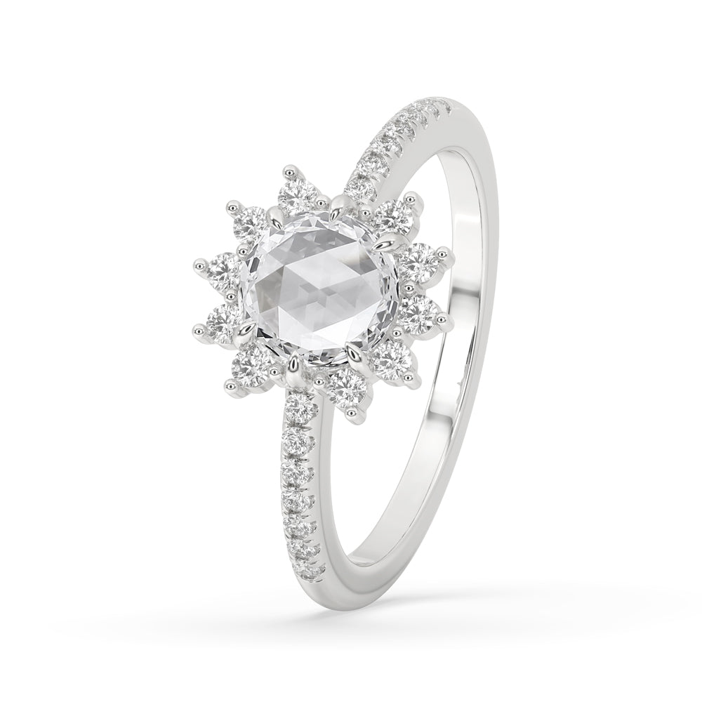 Rose Cut Engagement Ring - Halo Setting Secondary image