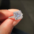 2.0 CT Princess Cut Moissanite Halo Engagement Ring