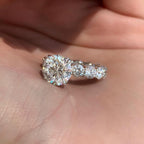 1.40 CT Round Cut Moissanite Pave Style Engagement Ring