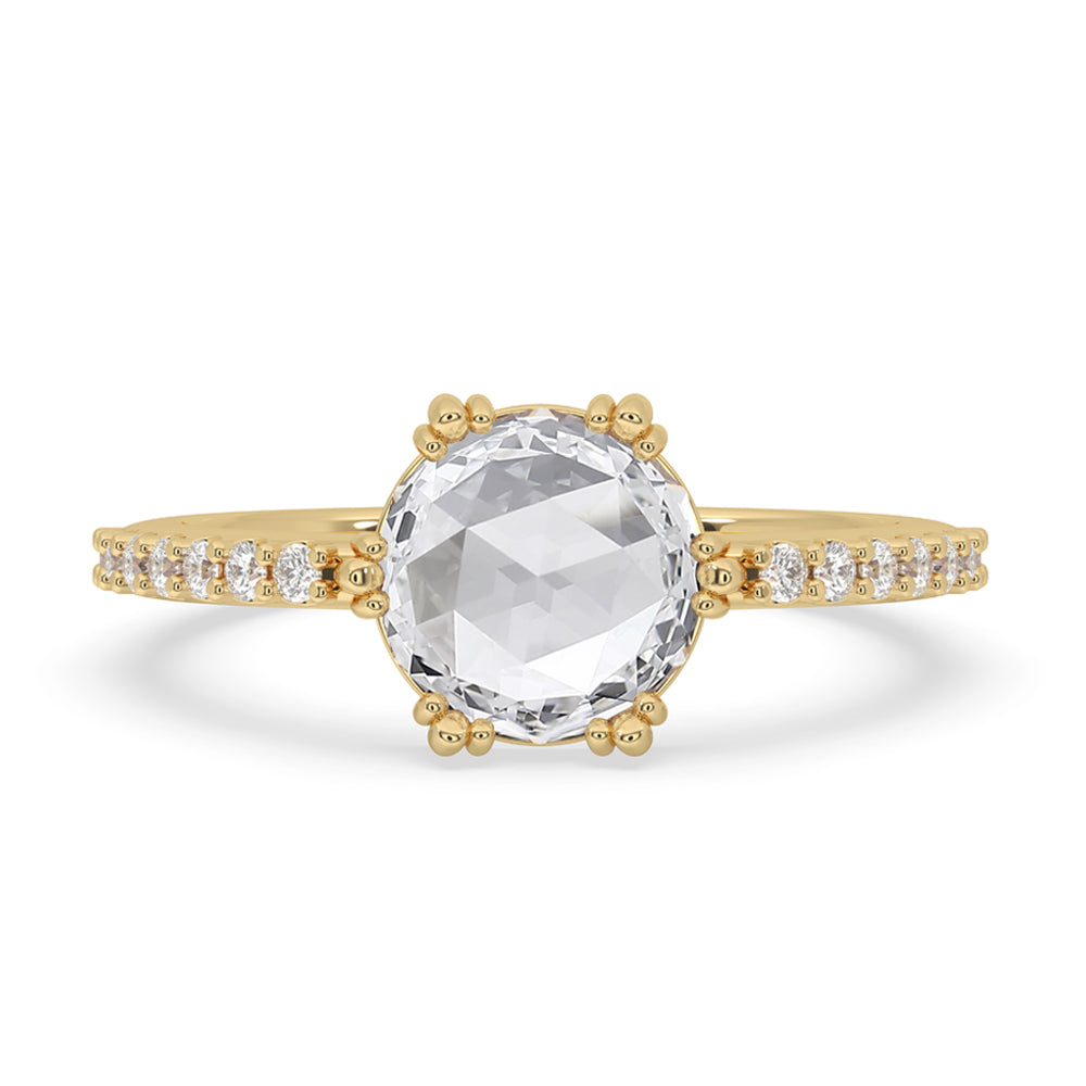Rose Cut Diamond Ring - pave setting Main image