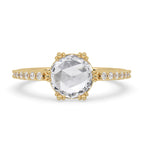 Rose Cut Diamond Ring - pave setting