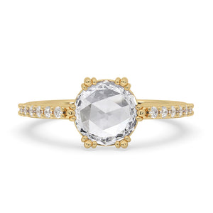 Rose Cut Diamond Ring - pave setting