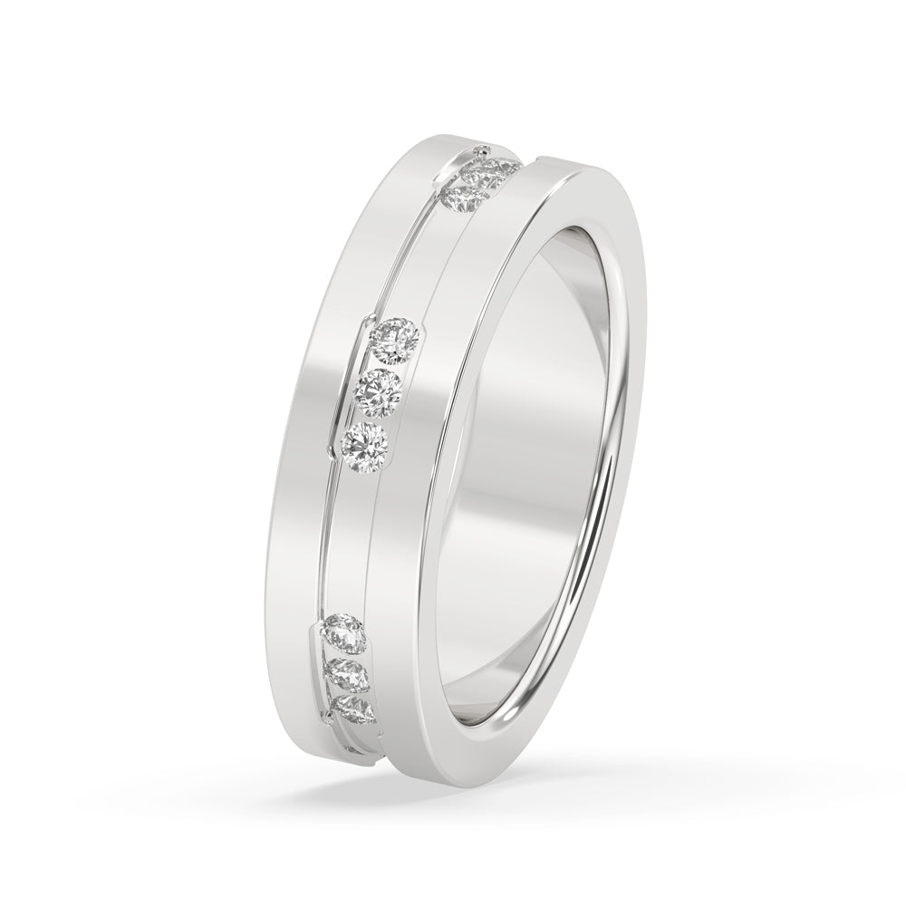 Matte Finish White Gold Wedding Band Secondary image