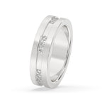 Matte Finish White Gold Wedding Band