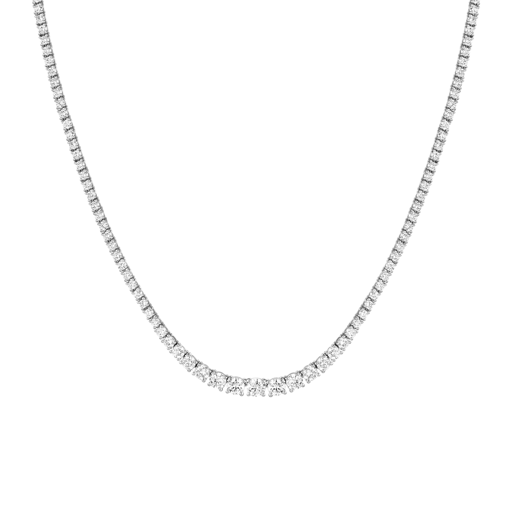 Round Moissanite Diamond Tennis Necklace