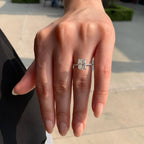 1.80 CT Radiant Cut Pave Setting Moissanite Engagement Ring