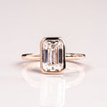 2.50 CT Emerald Cut Diamond Moissanite Bezel Engagement Ring