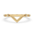 V Shaped Wedding Band - Milgrain Design