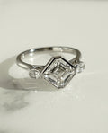 1.50 -3.50  CT Asscher ⁠Cut Lab Grown Diamond Bezel Engagement Ring