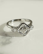 1.50 -3.50  CT Asscher ⁠Cut Lab Grown Diamond Bezel Engagement Ring