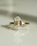 1.0 -3.0 CT Hexagon ⁠Cut Lab Grown Diamond Solitaire Engagement Ring