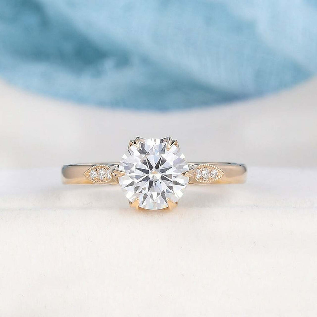 1.50CT Round Cut Moissanit Engagement Ring