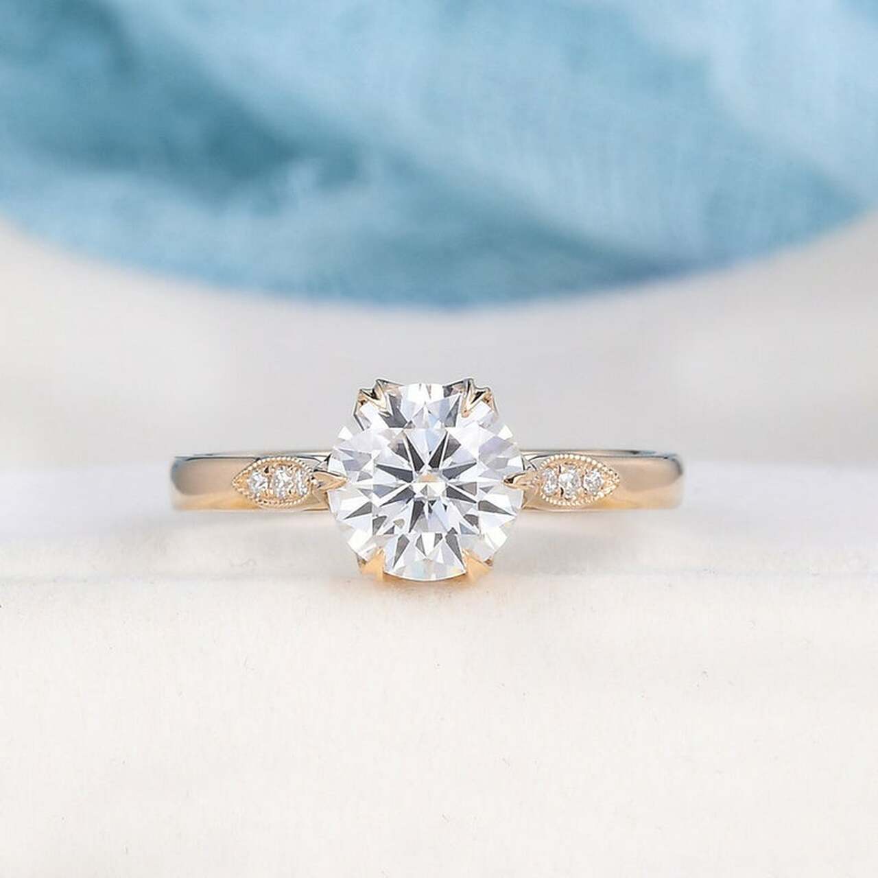 1.50CT Round Cut Moissanit Engagement Ring