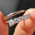 Open Moissanite Wedding Band In Round Cut Moissanite