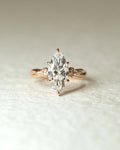 1.0 -3.0 CT Marquise ⁠Cut Lab Grown Diamond Three Stone Engagement Ring