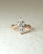 1.0 -3.0 CT Marquise ⁠Cut Lab Grown Diamond Three Stone Engagement Ring