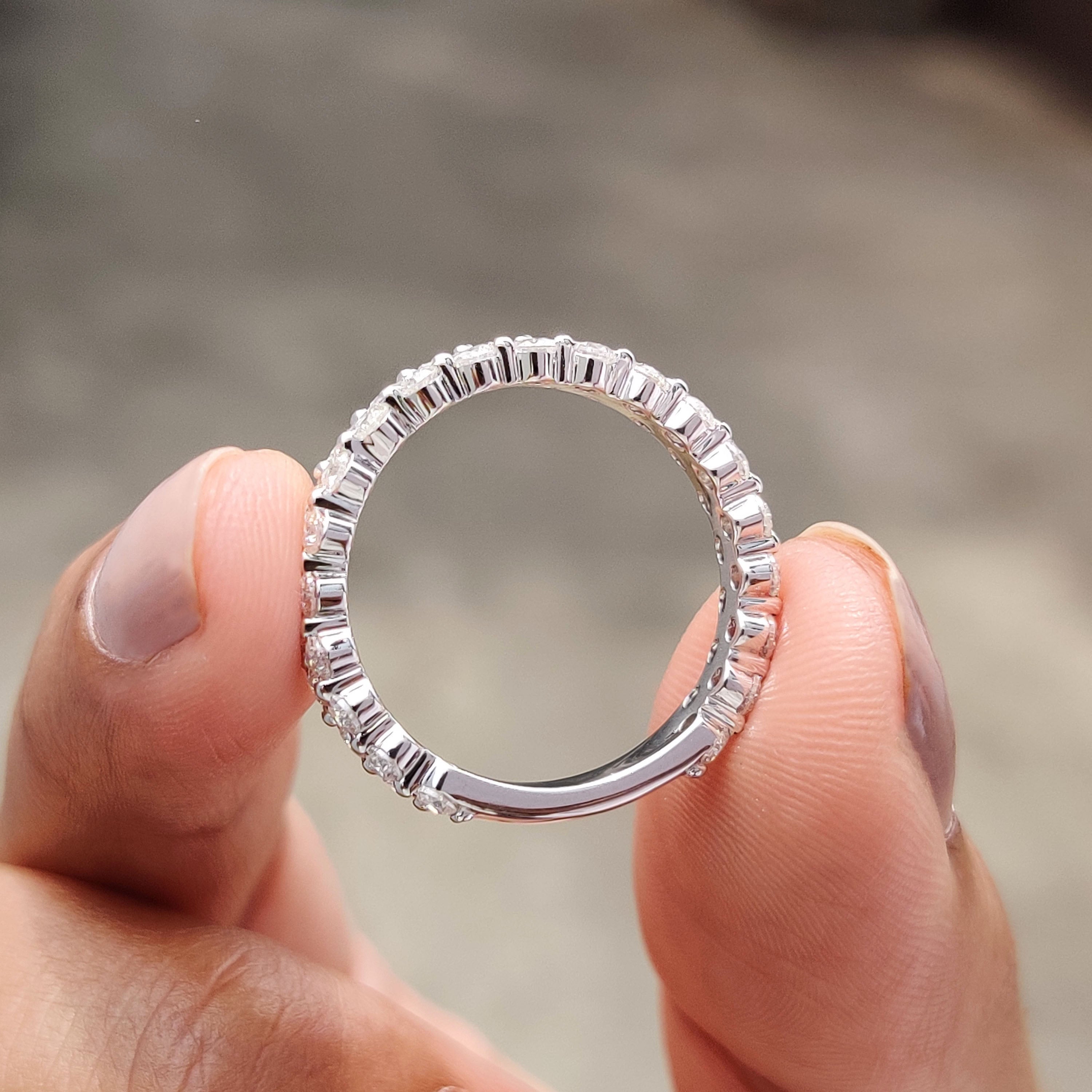Round Diamond Wedding Band – Double Row Pave