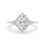 Oval Diamond Ring With Round Side Stone