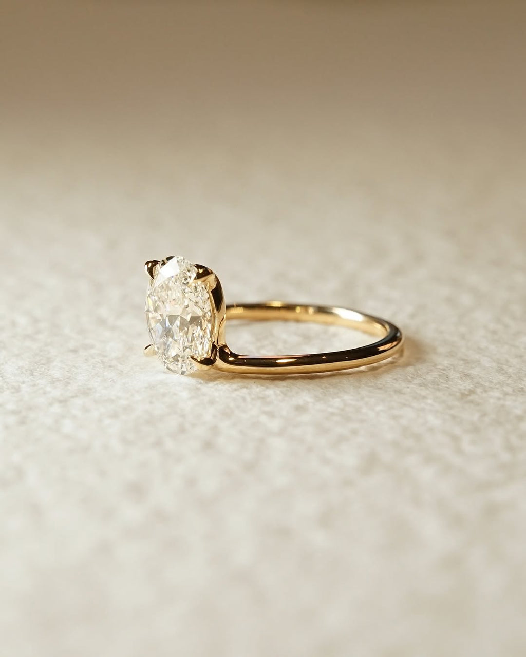 1.0 -3.0 CT Oval Cut Lab Grown Diamond Solitaire Engagement Ring