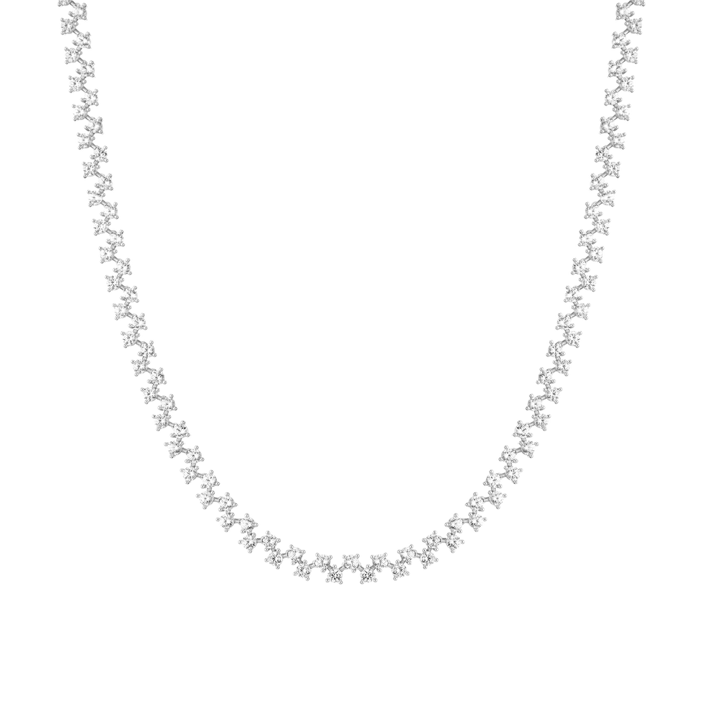 Round Cut Moissanite Diamond Tennis Necklace