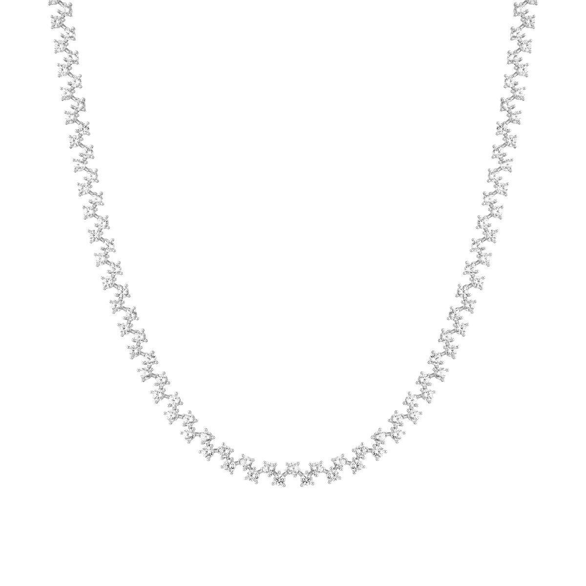 Round Cut Moissanite Diamond Tennis Necklace