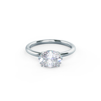 2.0 CT East-West Oval Cut Moissanite Solitaire Engagement Ring