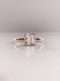 2.50 CT Cushion Moissanite Solitaire Engagement Ring With Hidden Halo Setting