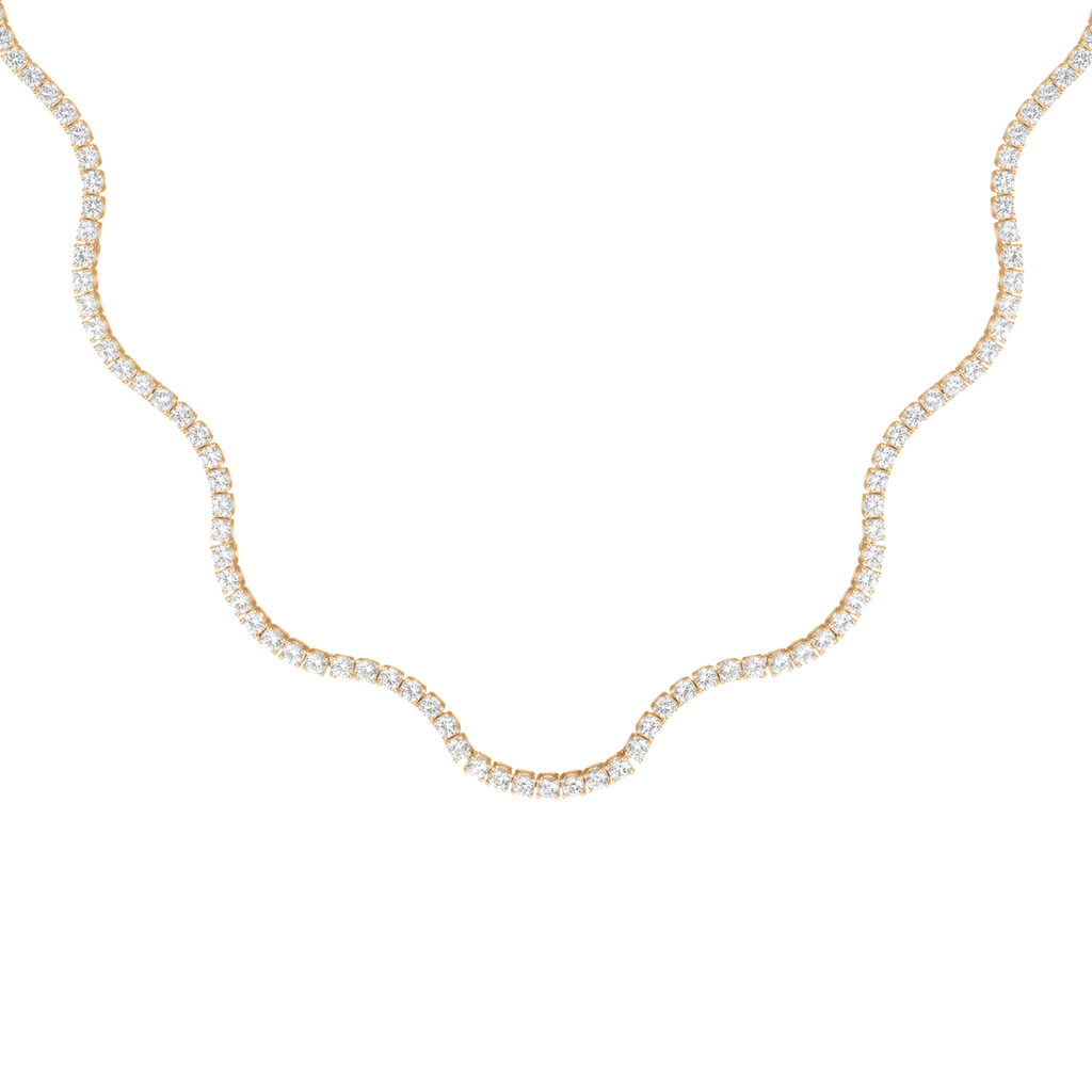 Round Cut Moissanite Diamond Tennis Necklace