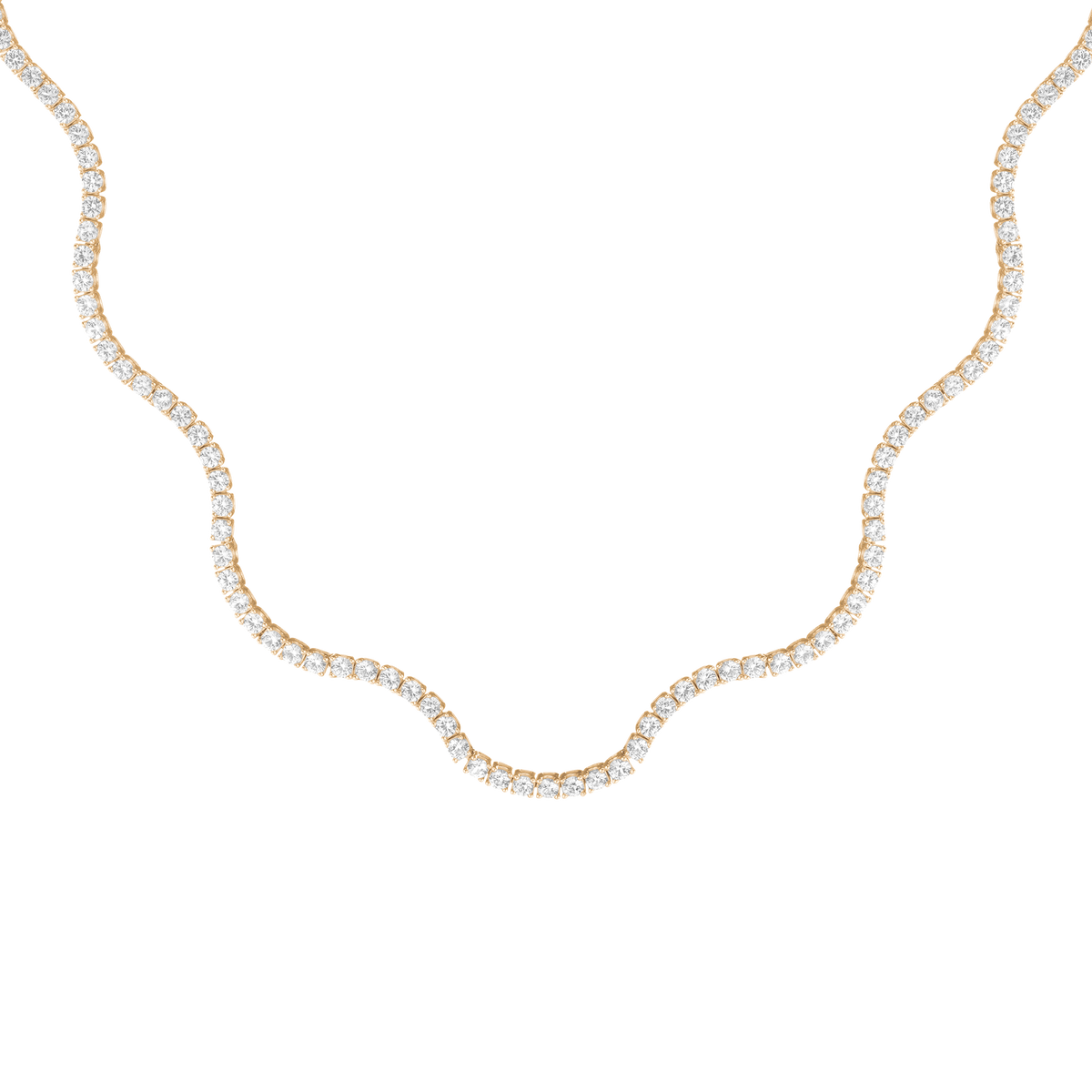 Round Cut Moissanite Diamond Tennis Necklace