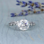 2.0CT Round Brilliant Cut Moissanite Solitaire Engagement Ring