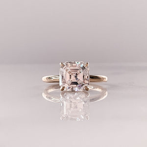 4.0 CT Asscher Moissanite Solitaire Engagement Ring