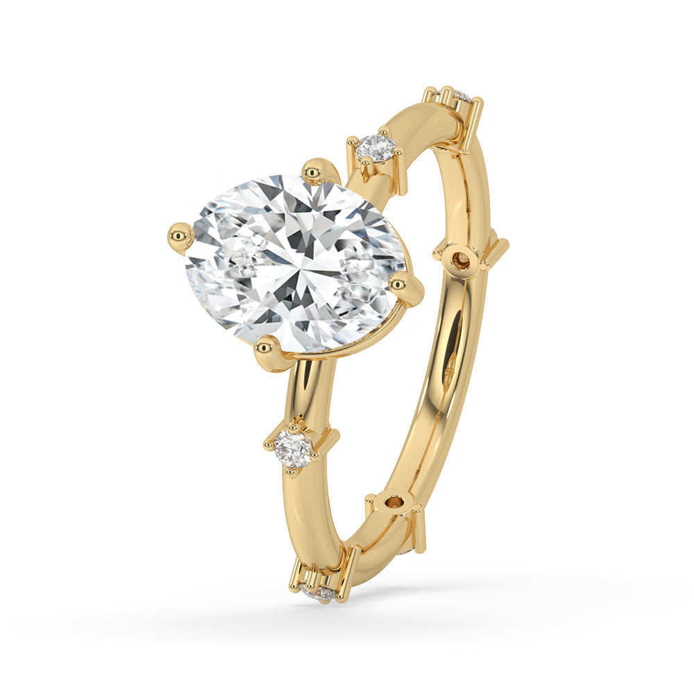 Oval Shaped Engagement Ring - Distance Pave