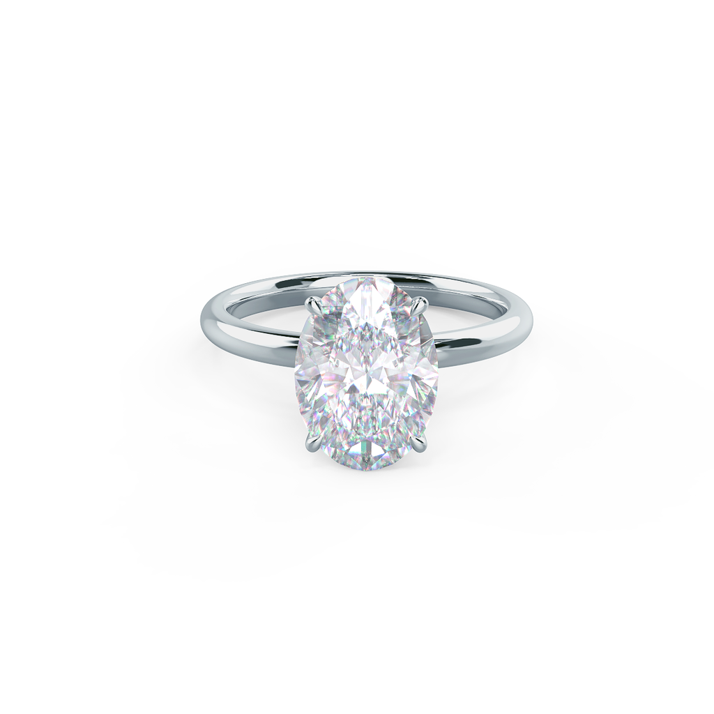 2.0 CT Oval Cut Moissanite Solitaire Setting Engagement Ring